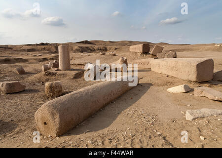 Il sito di Tanis, San el-Hagar nel nord orientale del delta del Nilo di Egitto Foto Stock