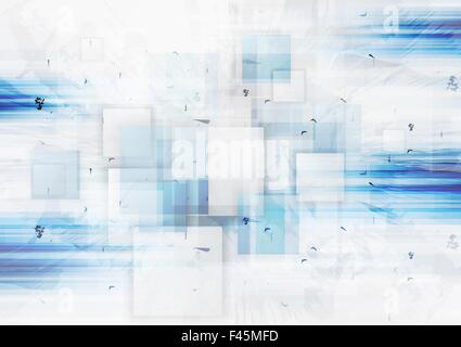 Grunge tech sfondo vettoriale con quadrati Foto Stock