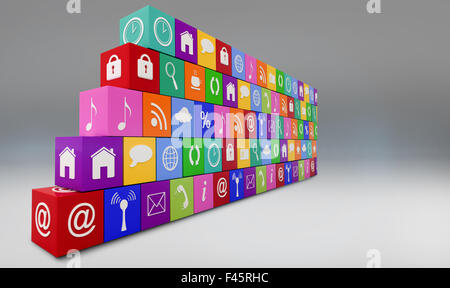 Immagine composita della parete di app Foto Stock