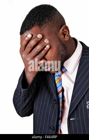 Frustrato uomo nero. Foto Stock