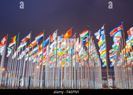 Mondo bandiere nazionali Foto Stock