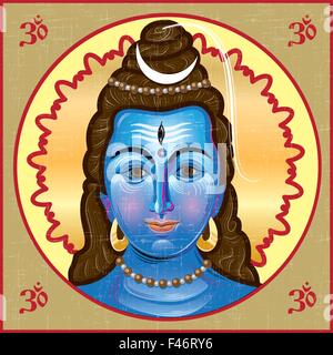 Icona di Shiva in stile bizantino.illustrazione vettoriale. Illustrazione Vettoriale