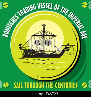 Navigare attraverso i secoli. Trading Romisches nave di età imperiale. Illustrazione Vettoriale Illustrazione Vettoriale