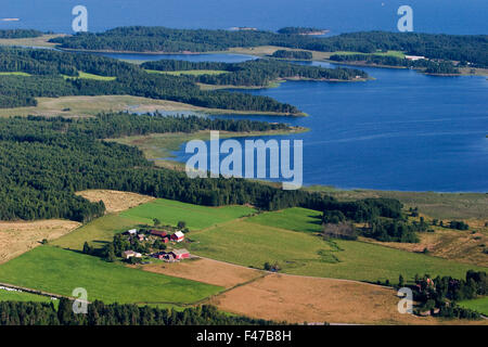 Vista aerea dell'arcipelago del Lago Vaner, Svezia. Foto Stock