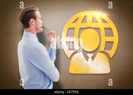 Immagine composita di imprenditore di pensare Foto Stock