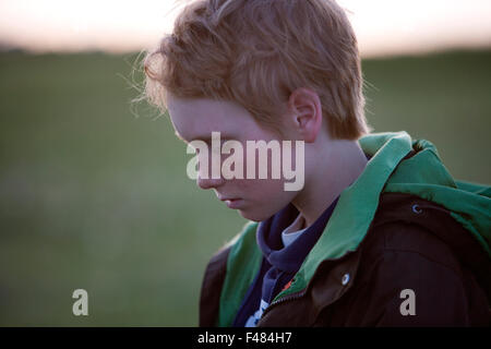 Un ragazzo adolescente, Skane, Svezia. Foto Stock