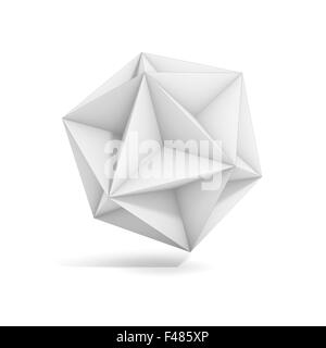 Geometrica astratta oggetto 3d più variazioni di poliedro in questo set Foto Stock