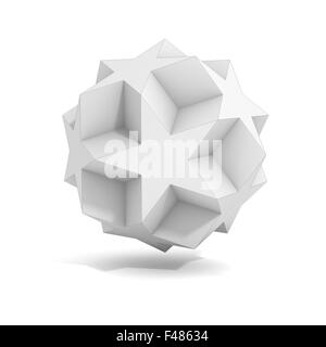 Geometrica astratta oggetto 3d più variazioni di poliedro in questo set Foto Stock