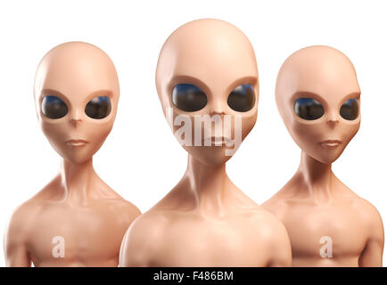 Gli alieni 3d illustrazione Foto Stock