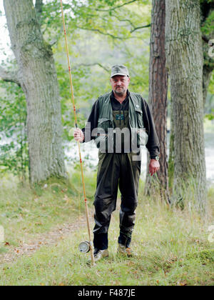 Ritratto di un pescatore, Svezia. Foto Stock