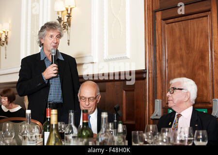 Blake Morrison al oldie pranzo letterario 13-10-15, con Loyd Grossman & Barry Cryer Foto Stock