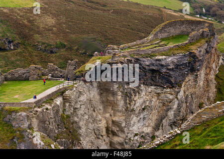 Tintagel Castle rovine Cornwall Inghilterra REGNO UNITO Foto Stock