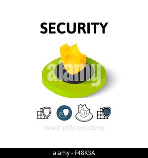 Icona di sicurezza in stile differente Illustrazione Vettoriale