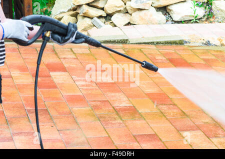 Lavaggio ad alta pressione Foto Stock