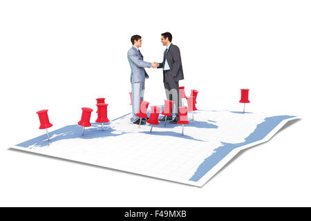 Immagine composita di uomini di affari stringono le mani Foto Stock