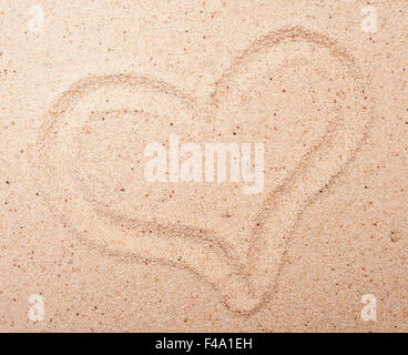 cuore sulla sabbia Foto Stock
