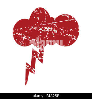 Red grunge logo storm Foto Stock