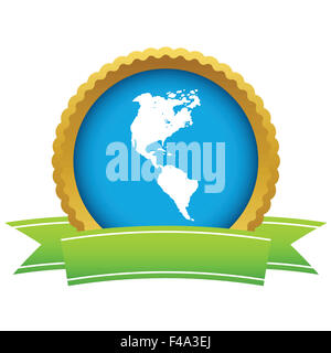 Oro continente America logo Foto Stock