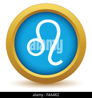 Icona dorata di Leo Foto Stock