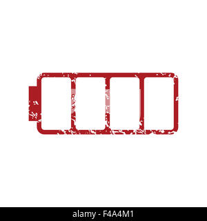 Red grunge vuoto logo della batteria Foto Stock