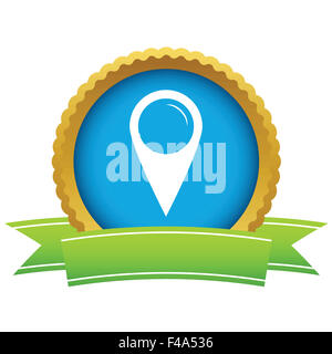 Gold logo del puntatore Foto Stock