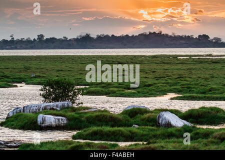 Paesaggio al tramonto in Arugam Bay Lagoon, Sri Lanka Foto Stock