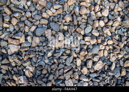 Sfondo grigio naturale di ghiaia di macerie closeup Foto Stock