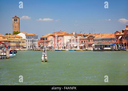 Vista sui canali di Murano, Italia Foto Stock