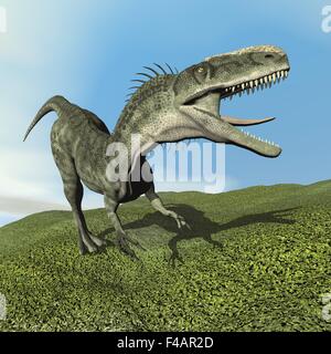 Dinosauro Monolophosaurus - 3D render Foto Stock