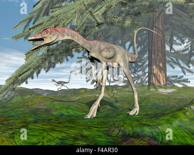 Compsognathus dinosauro - 3D render Foto Stock