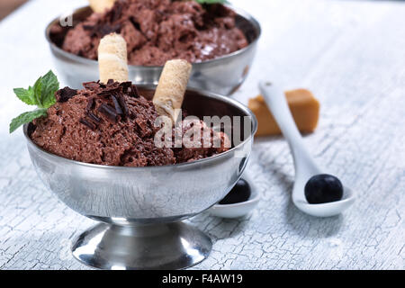 mousse di cioccolato Foto Stock