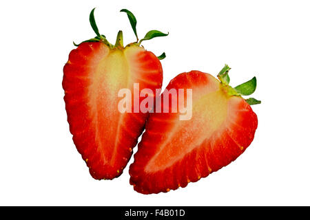 Fragola con uno sfondo bianco Foto Stock