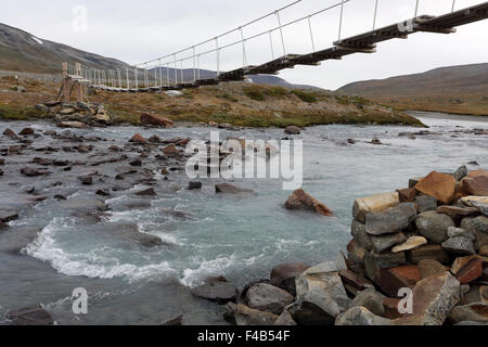 Ponte pendente, Jotunheimen, Norvegia Foto Stock