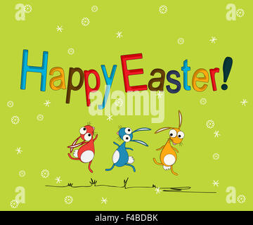 Felice Pasqua biglietto di auguri Foto Stock
