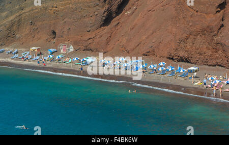 La Spiaggia Rossa di Santorini Island, Grecia Foto Stock