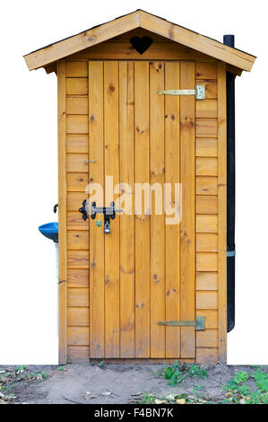 Il nuovo rurale in legno bio wc è realizzato in stile rustico. Witj isolato patch Foto Stock