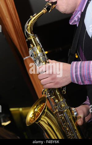Jazz sassofonista Foto Stock