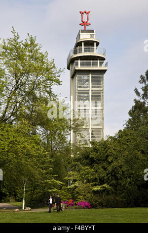Gruga torre in al Grugapark, Essen, Germania Foto Stock