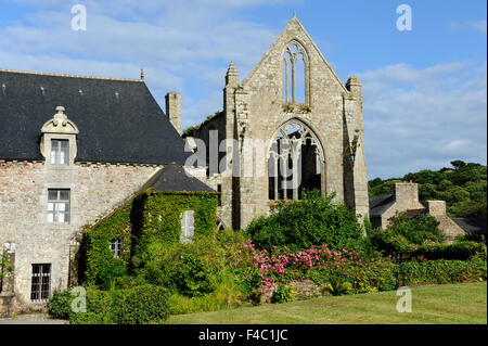 Abbaye de Beauport,le rovine della cappella e batiment au Duc,Paimpol,Cotes-d'Armor,Bretagne,Brittany,Francia Foto Stock