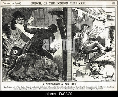 Jack the Ripper Cartoon di punzone è il rilevamento di un guasto? 1888 Foto Stock