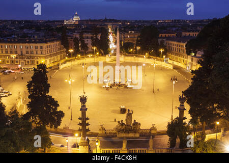 Piazza del Popolo dal Pincio. Roma, Italia Foto Stock