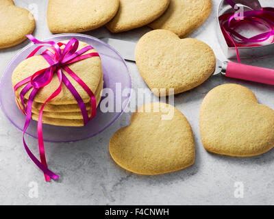 A forma di cuore i cookie di zucchero Foto Stock