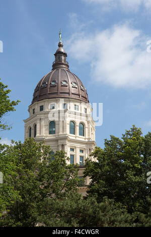 Cupola del Kansas State Capitol Building si trova in Topeka Kansas, Stati Uniti d'America. Foto Stock