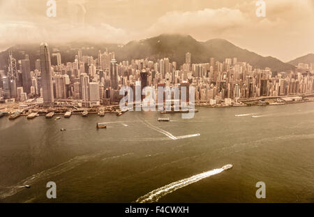 Vintage immagine di Hong Kong dal di sopra. Foto Stock