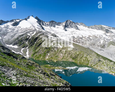 Reichenspitz gamma della montagna nelle Alpi dello Zillertal in Nationalpark Hohe Tauern, L-R: Gabler, Reichen Spitze, Hahnenkamm. Austria, Tirolo. (Grandi dimensioni formato disponibile) Foto Stock