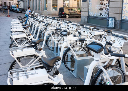 City Bike noleggio biciclette docking station. Copenhagen, Danimarca, per l'Europa. Foto Stock