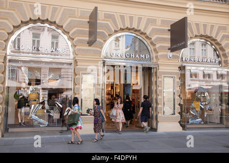 Longchamp Fashion Shop, Graben, Vienna, Austria, Foto Stock