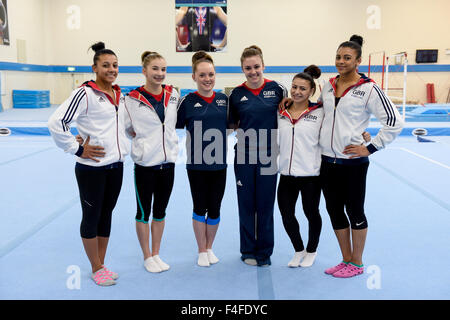 BG Media Day Lilleshall 15.10.15 GB Womens Team Campionati del Mondo Glasgow 2015 Foto Stock