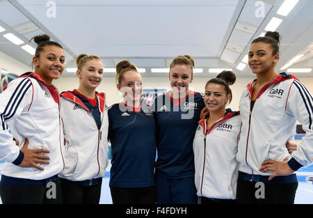 BG Media Day Lilleshall 15.10.15 GB Womens Team Campionati del Mondo Glasgow 2015 Foto Stock