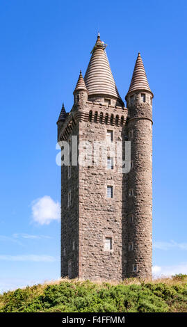 Scrabo Tower vicino a Derry e Strangford Lough nella contea di Down in Irlanda del Nord costruito nel 1857 come memoriale di Sir Charle Foto Stock